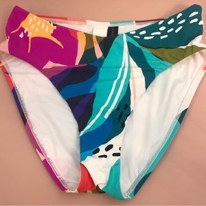 La Blanca Eclectic Shore V-Front High Waist Bikini Swimsuit Bottom, SZ‎ 8 NEW